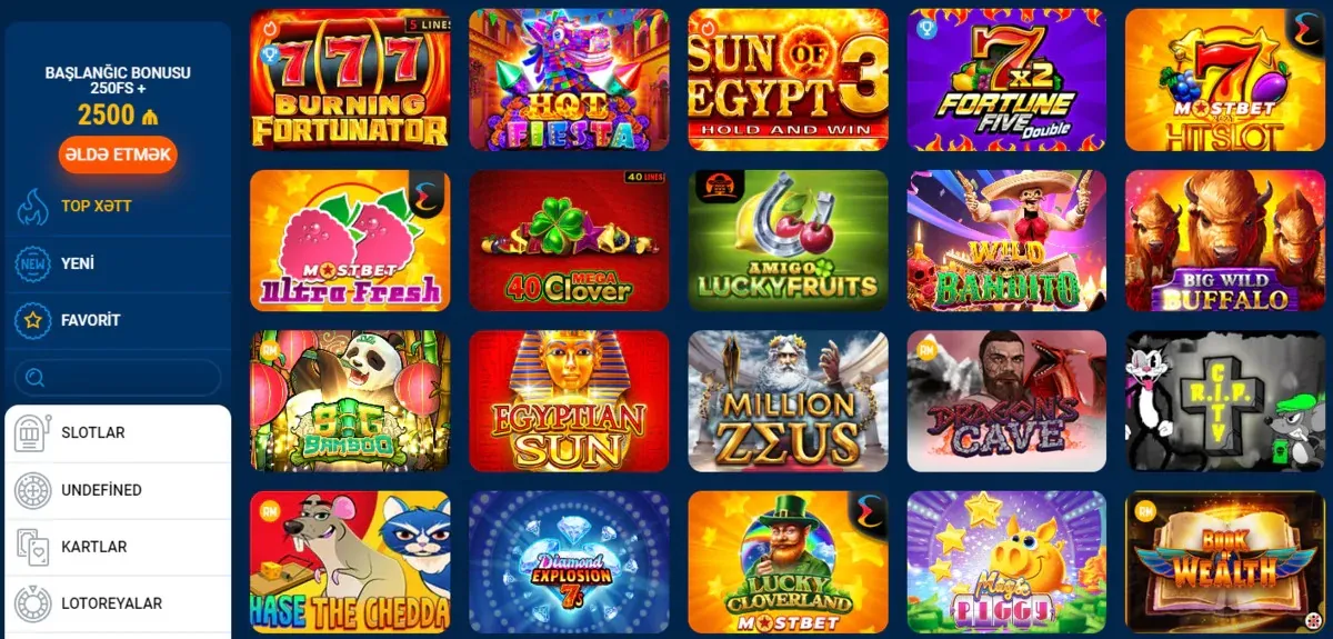 Mostbet-də slot maşınları Mostbet oyunlar
